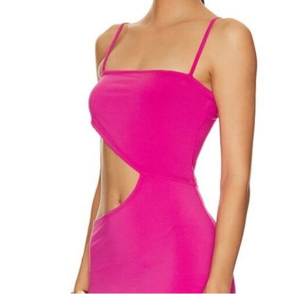 Solid & Striped Cameron Dress Hibiscus Pink Cut Out Midi Dress Medium New w Tags - Picture 3 of 10